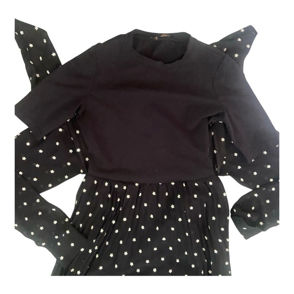 Maje Rivoli Micro-Floral Embroidered Midi Black Dress French Size 38, US Size S - Picture 5 of 10